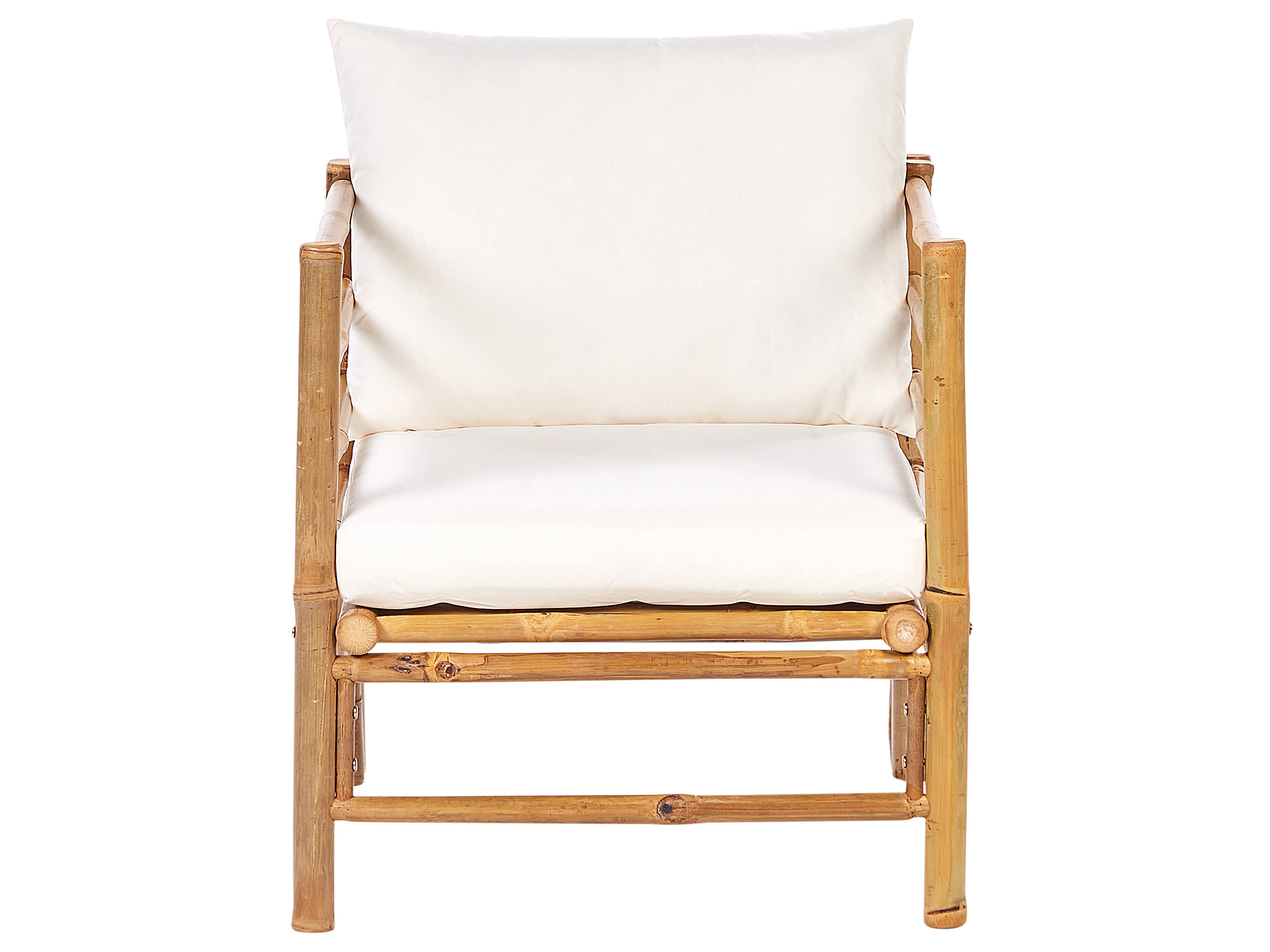 Loungeset met tafel 6-zits CERRETO Bamboehout Gebroken wit