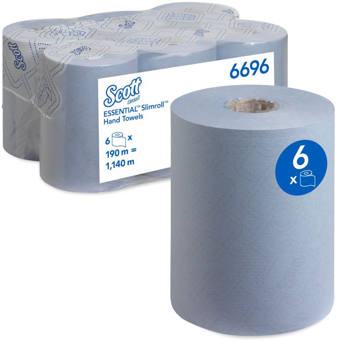 Scott 6696 6st Handdoekrol Slimroll essential 1-Laags Blauw (6696)