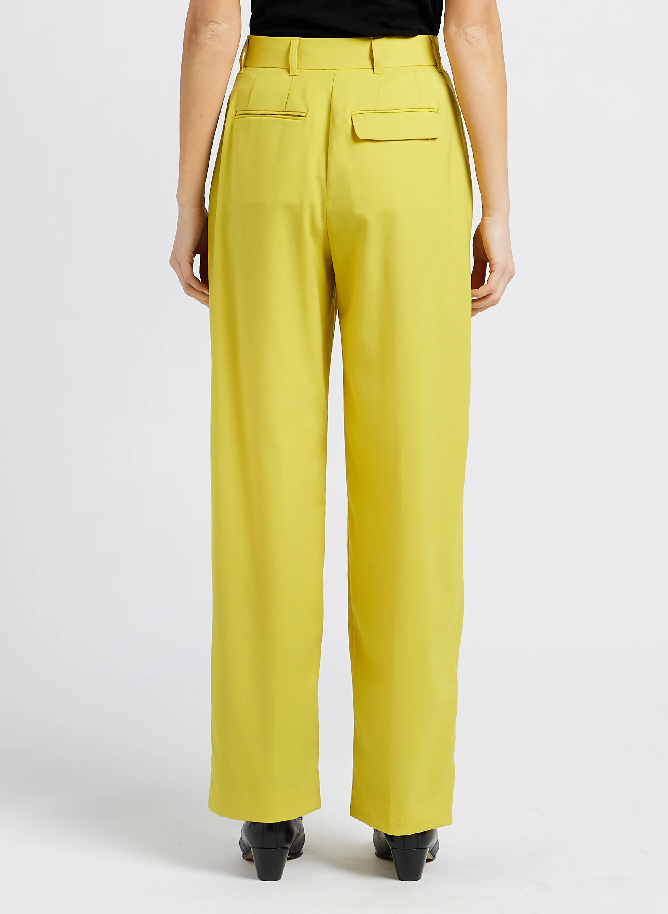 LUZY - Pantalon large à pince | Jaune