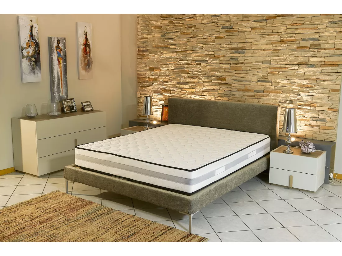 Lot de 2 Matelas 90x190 cm Memoire de Forme 70 Kg/m3 - Hauteur 25,5 cm Tres Ferme + 2 Oreillers Visco - 7 Zones de Confo