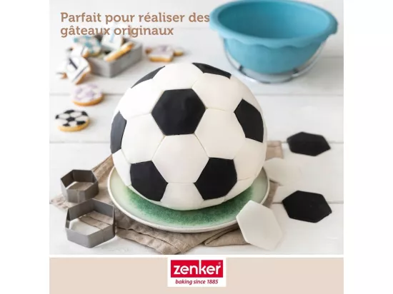 Moule demi sphère pour gâteau ballon de foot 18 cm Zenker Spécial Football