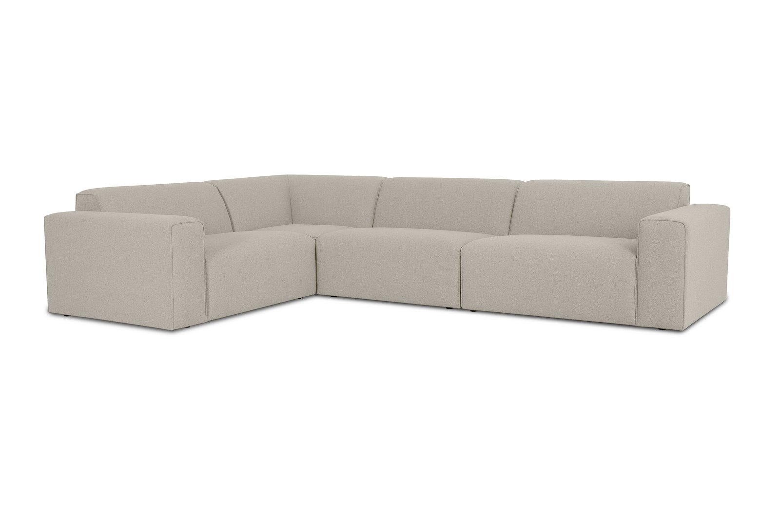 Styl hjørnesofa 1,5/3 hjørnesofa duo puter. Tekstil Lombardo 9 Cappuccino med sorte ben.