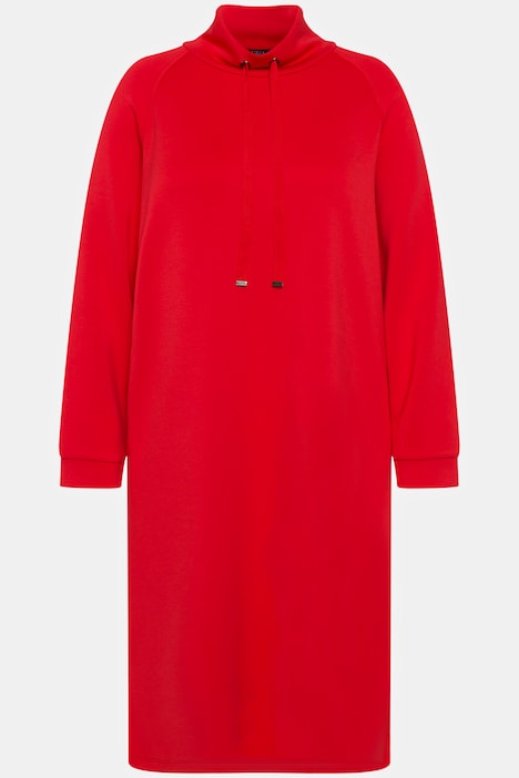 Sweat-Midikleid, Stehkragen, Langarm, Taschen, Modalmix