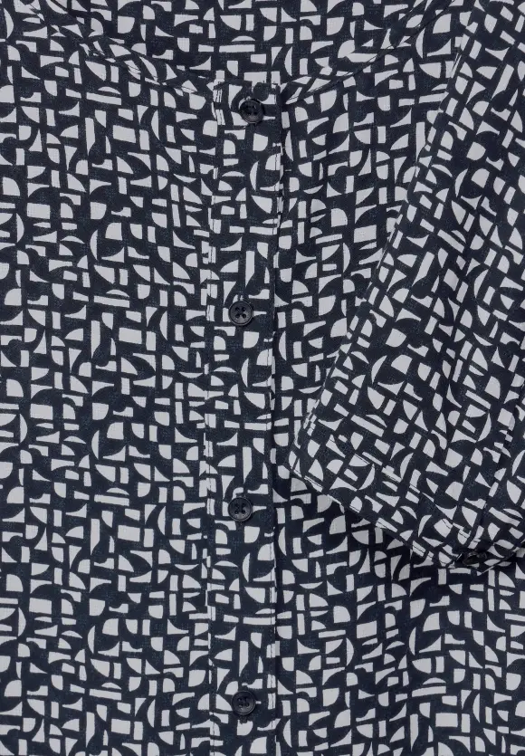 Dobby Viskosebluse - universal blue