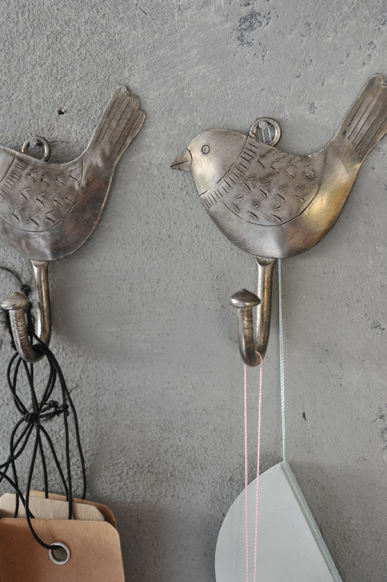Wandhaken 'Oiseau' aus Metall, vernickelt, B 8 cm, H 8 cm von fischer's lagerhaus