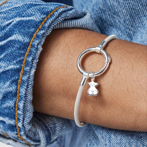 Pulseira de prata e aço