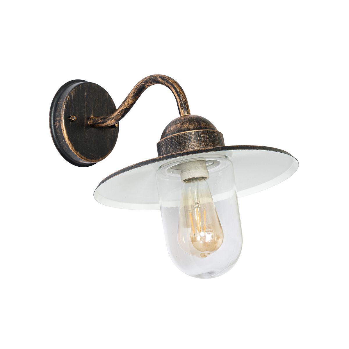 Landelijke buiten wandlamp antiek goud IP44 - Kansas