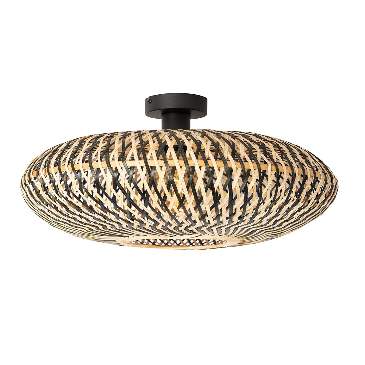 Oosterse plafondlamp zwart bamboe 50 cm - Ostrava