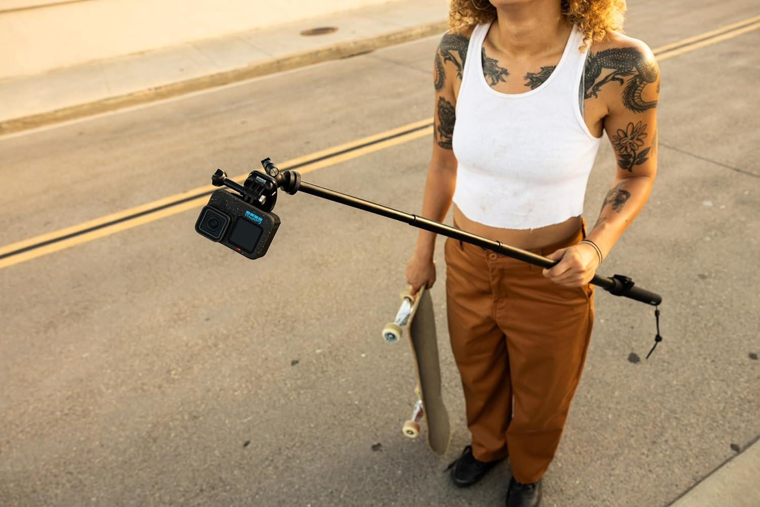 (122cm) Extension Pole 360° Selfie Stick Monopod Stativ Halterung mit Bluetooth Fernauslöser (AGXTS-002) - Schwarz