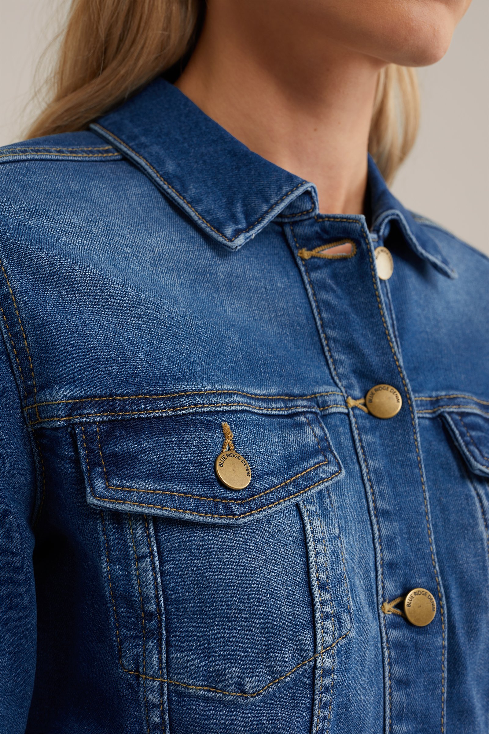 denim jack met comfortstretch Blue Ridge Donkerblauw