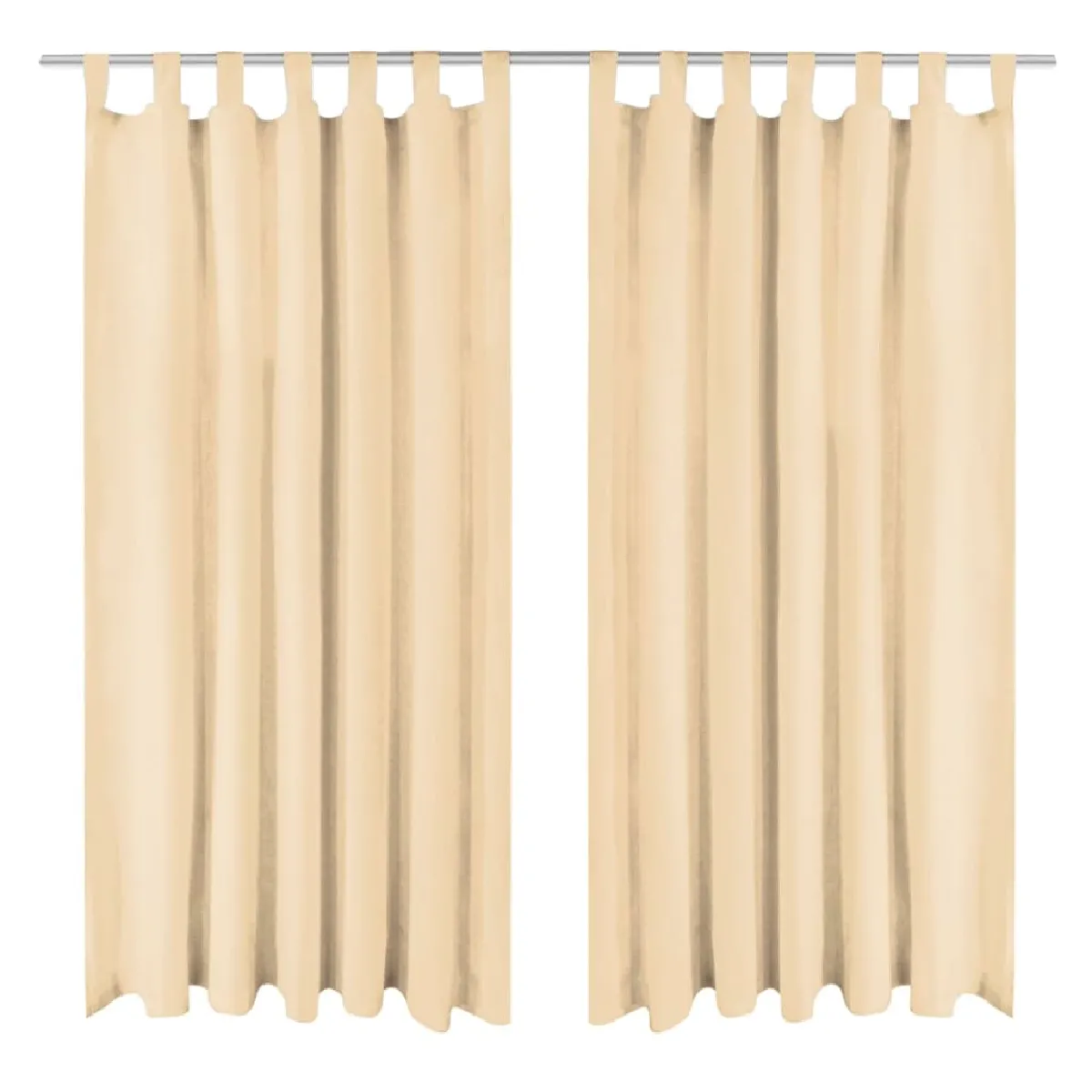 VidaXL Rideau occultant avec boucles 2 pcs - Beige