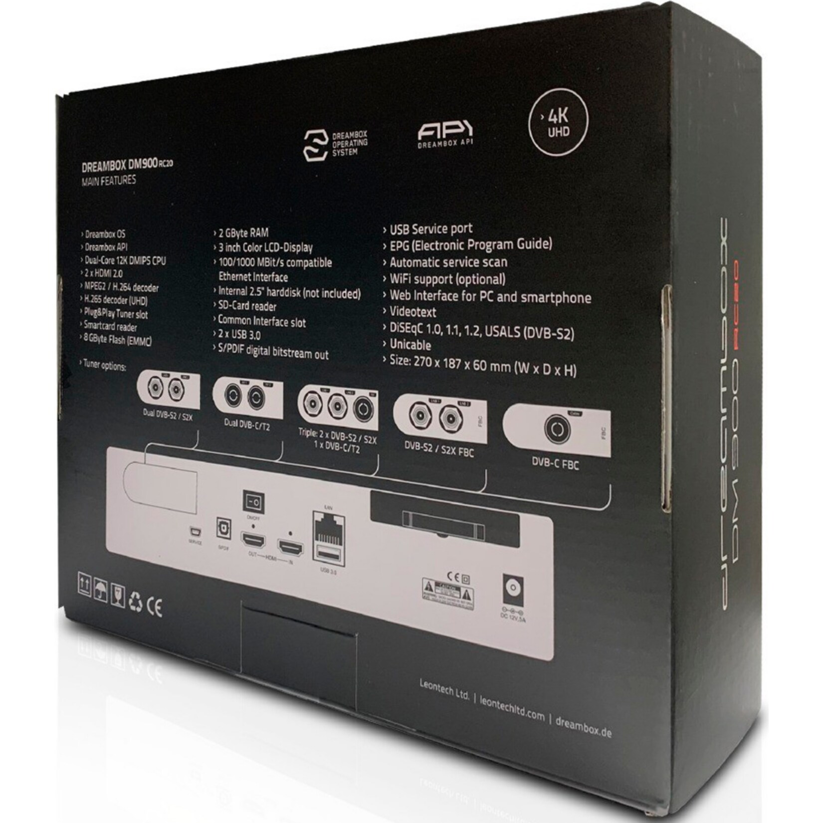 Dream Multimedia Sat-Receiver DM900 RC20 UHD 4K