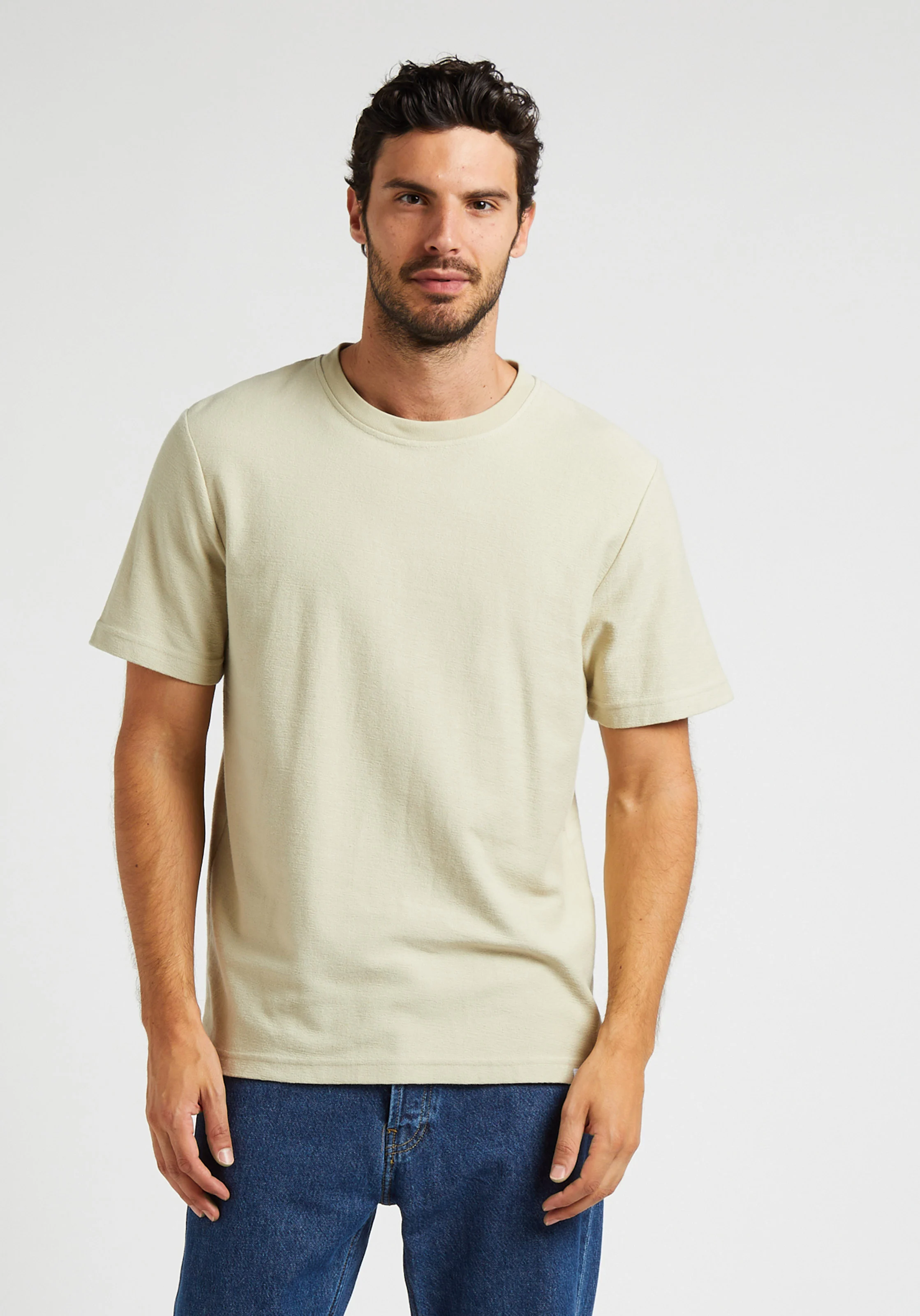 ODIN - Tee-shirt col rond regular-fit en coton bio mélangé | Gris