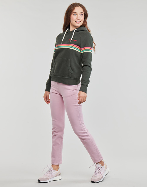 Superdry - RAINBOW STRIPE LOGO HOODIE - Noir / Multicolore