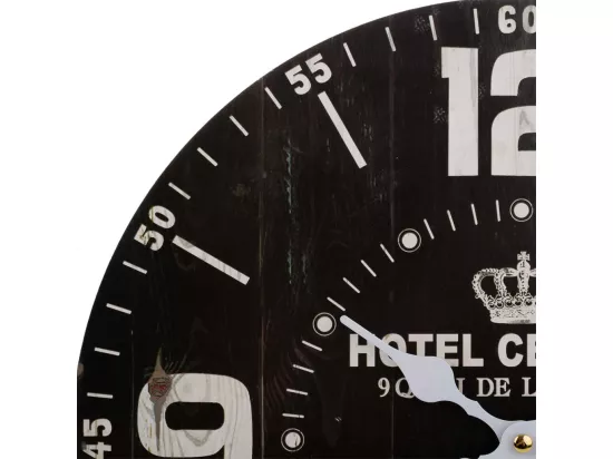 Horloge murale en bois noir 34x34x2cm