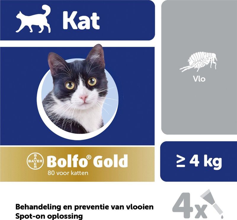 BOLFO GOLD KAT VLOOIENDRUPPELS 80 4 PIPET