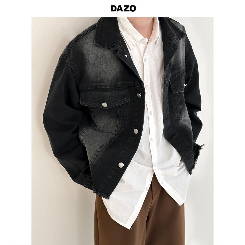 DAZO Studios - Gewassen denim jasje met kraag en knopen
