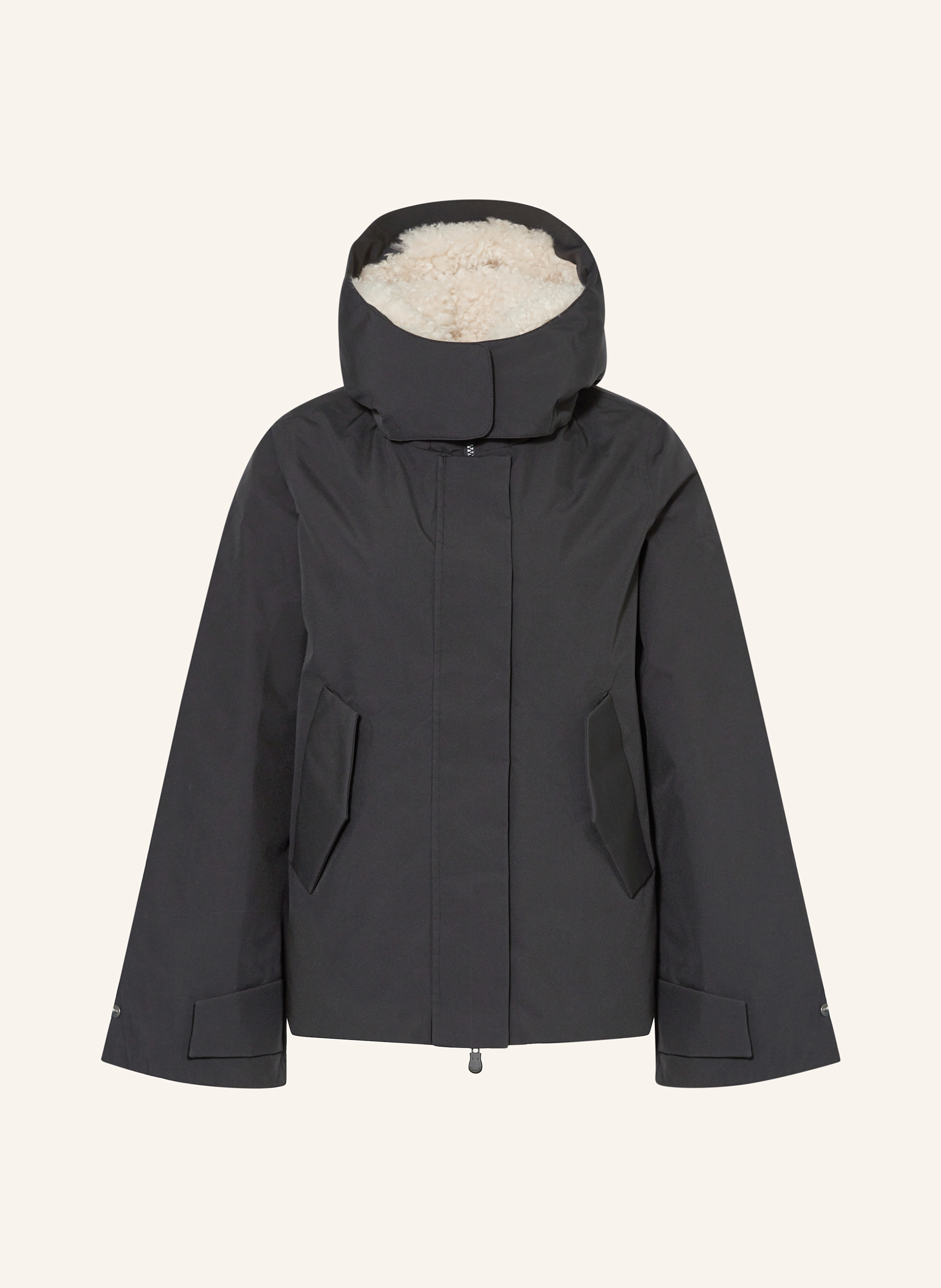 SAVE THE DUCK Jacke mit Kunstfell und abnehmbarer Kapuze