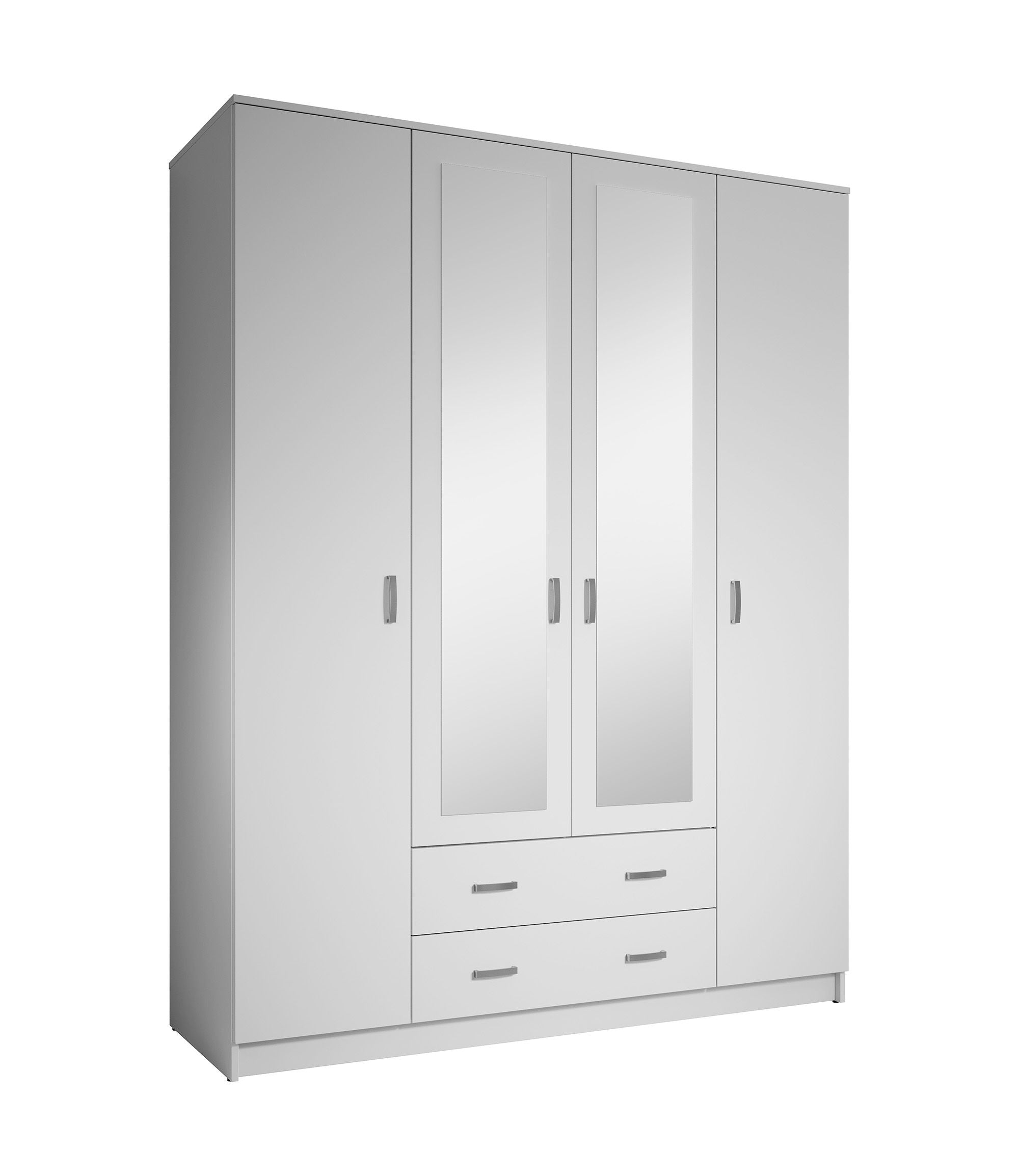 Hinto - Kledingkast 4-deurs - Wit - 160x52x205 cm