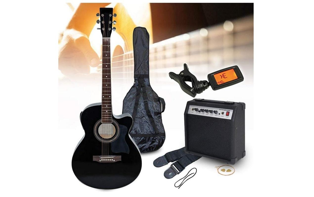 Westerngitarre ShowKit Schwarz<br>Elektroakustisches Westerngitarre-Set mit Verstärker und Zubehör