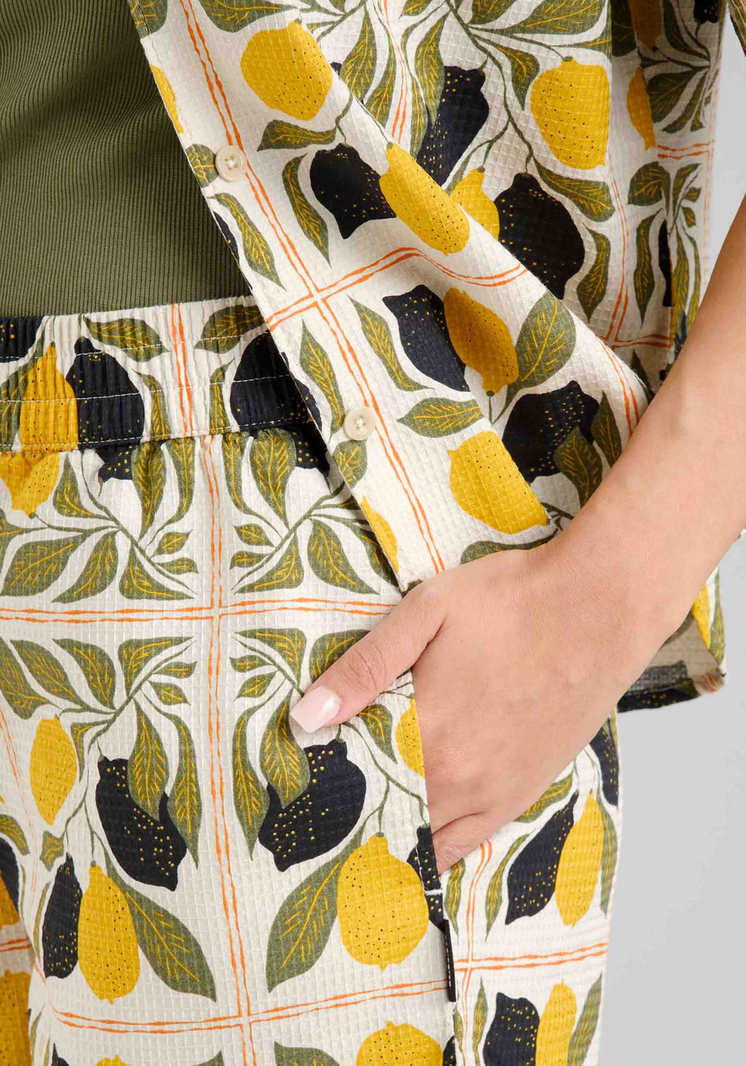 Dedicated Shorts Aspudden Lemon Tiles White