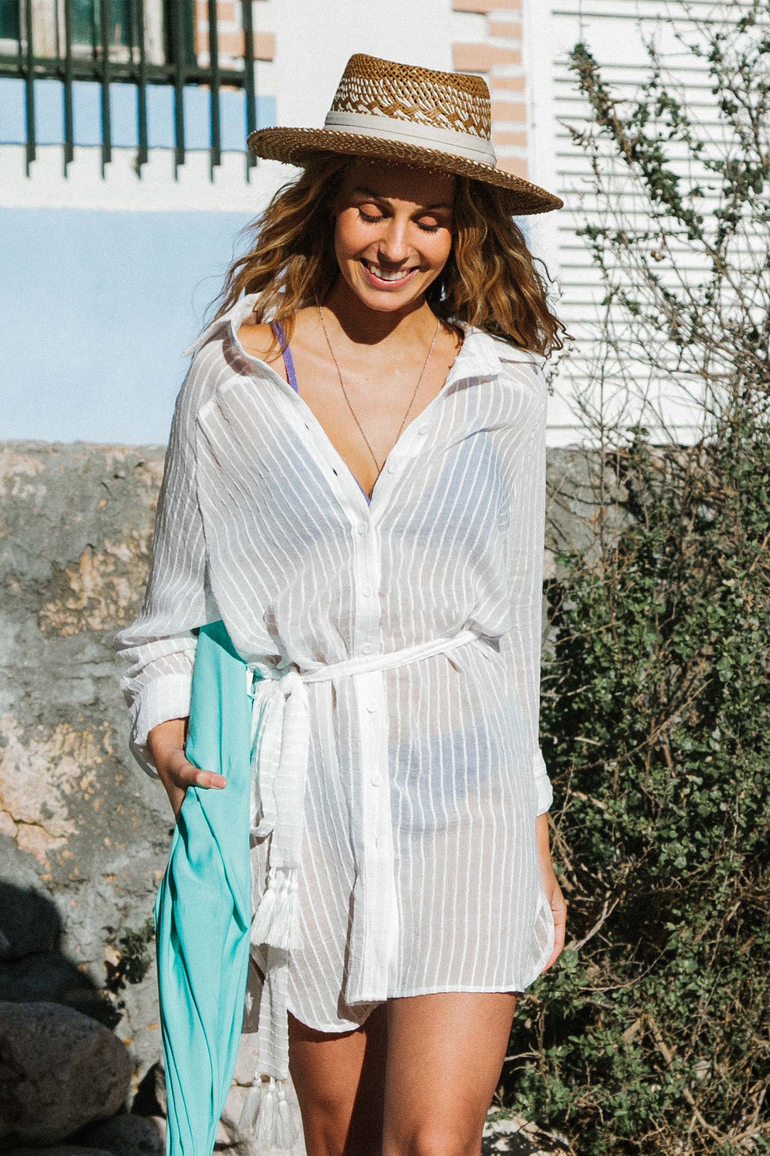 Robe cover up blanche