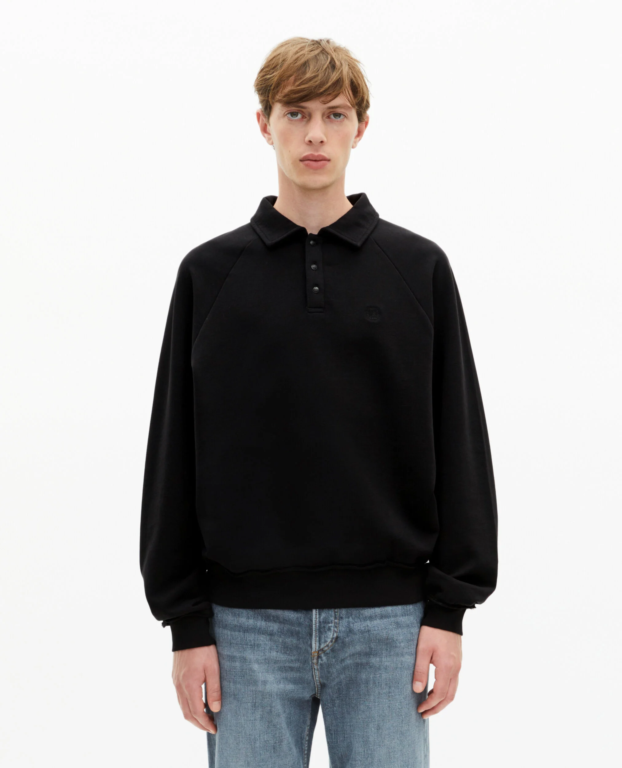 Sweatshirt col polo noir