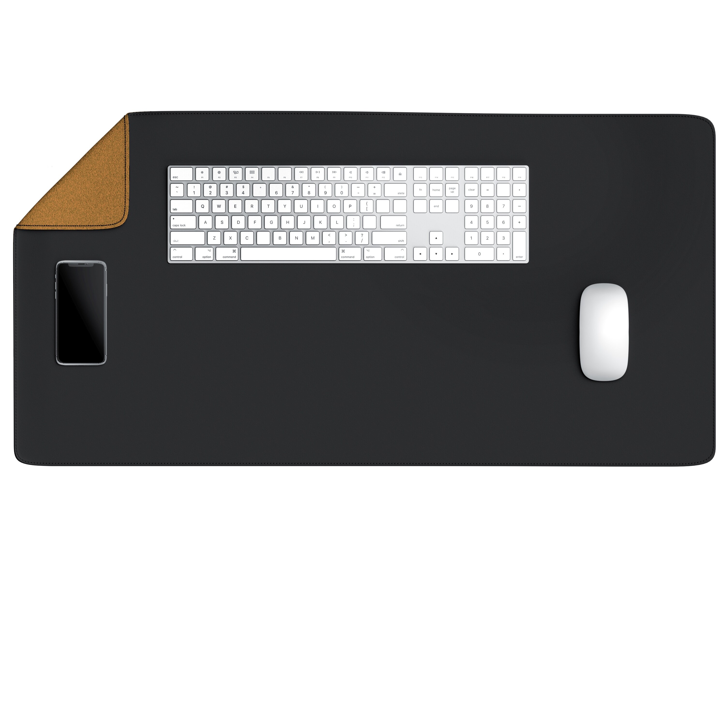 CSL Mauspad, XXL 800 x 400 x 3 mm Schreibtischunterlage, XXL Mousepad / Rutschfest, schwarz
