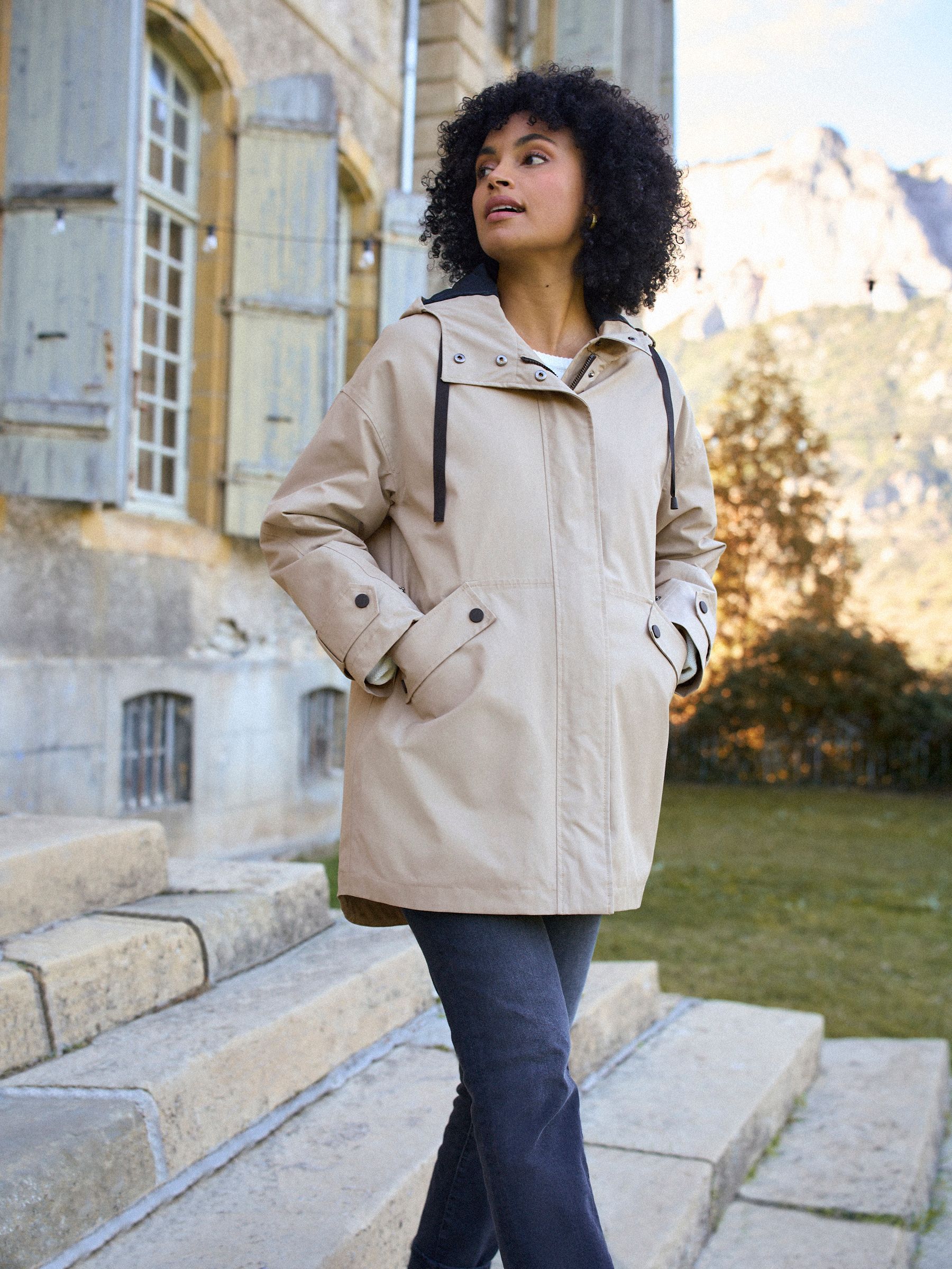 Taupe - Seraphine 3-In-1 Maternity & Babywearing Raincoat