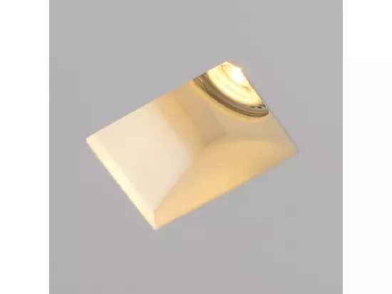 Collerette Downlight Intégration Plâtre/Pladur Carrée Accent pour Ampoule LED GU10/GU5.3 Coupe 123x123 mm UGR17 Blanc