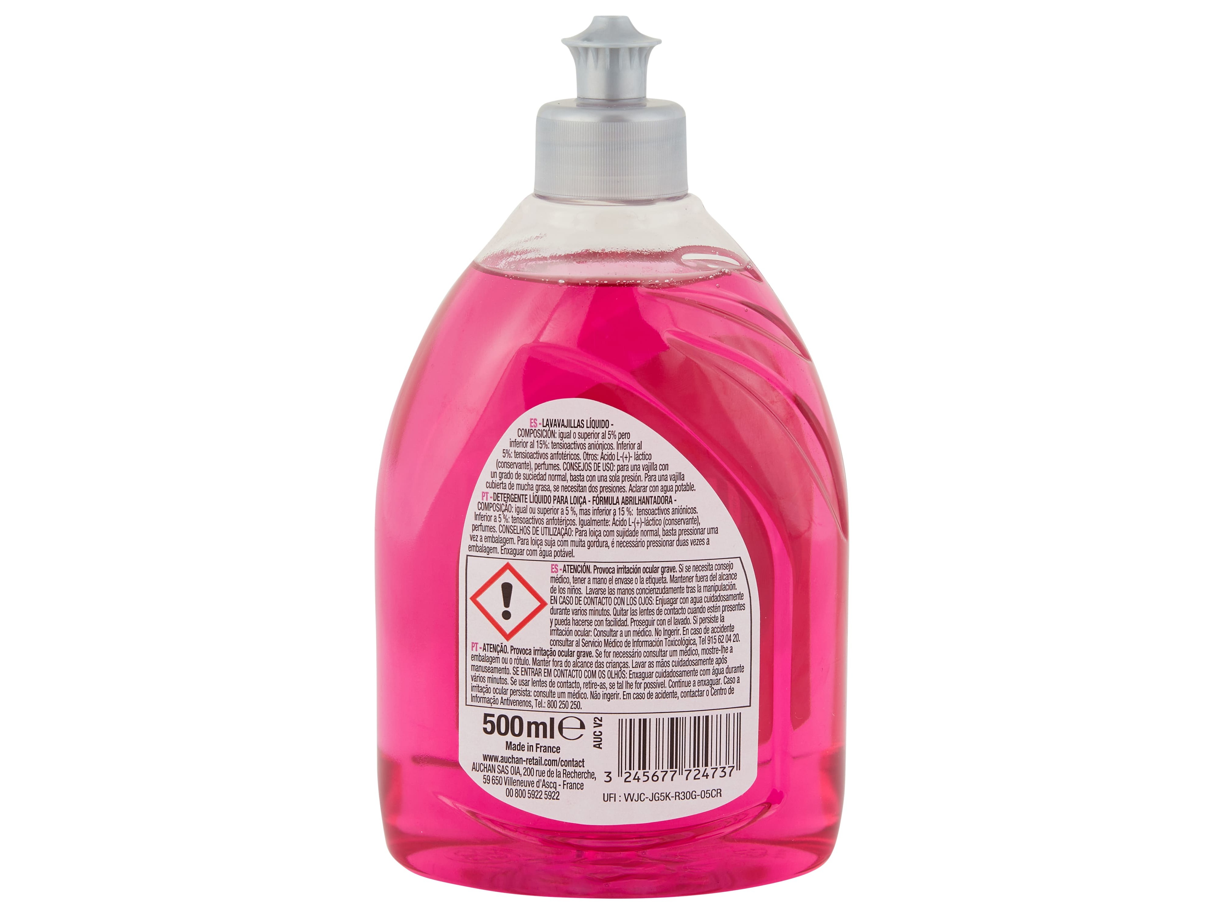 DETERGENTE LOIÇA MANUAL AUCHAN ULTRA ABRILHANTADORA COM VINAGRE BRANCO 500ML