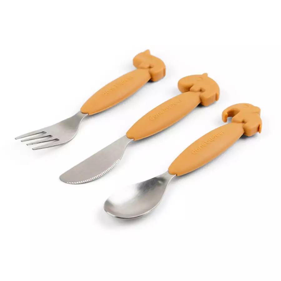 Done by Deer™ Besteck Easy grip Deer friends Senfgelb