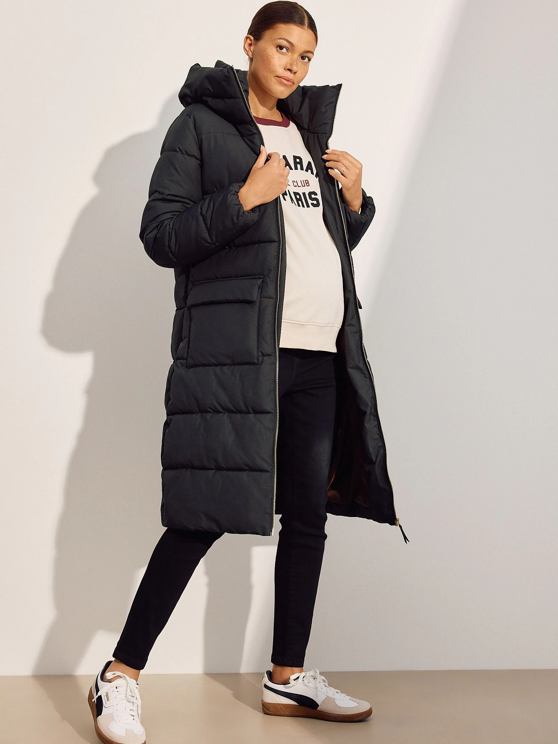 Zwart - Maternity Shower Resistant Coat