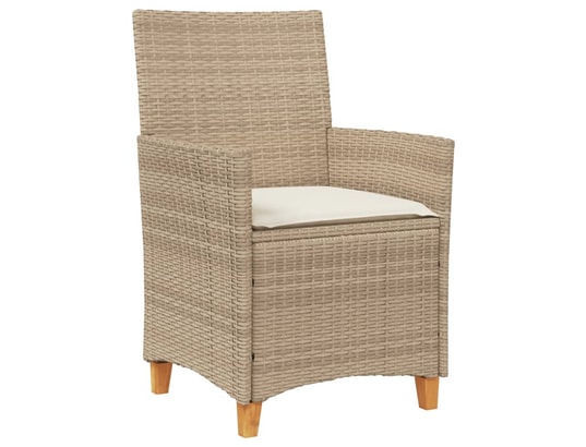 VIDAXL - Chaises de jardin coussins lot de 2 beige résine tressée boi...