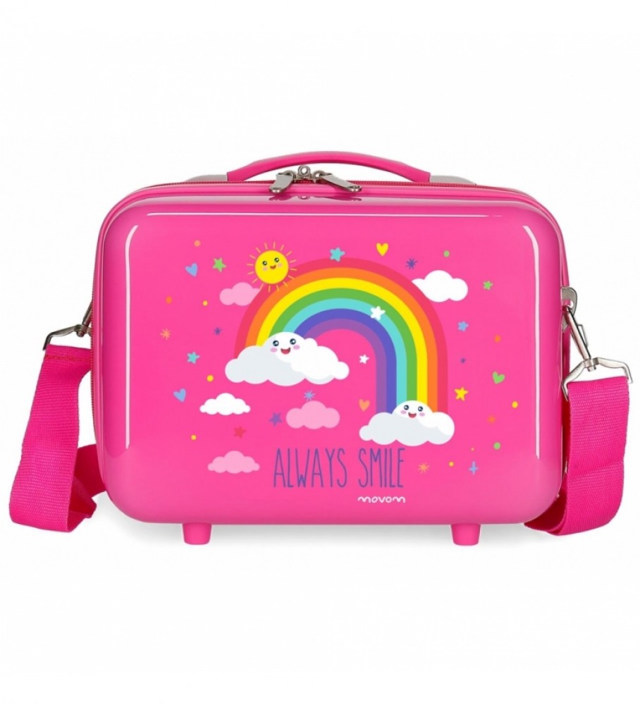 Movom Neceser ABS Movom Arcoiris Always Smile adaptável a trolley Rosa -29x21x15cm-
