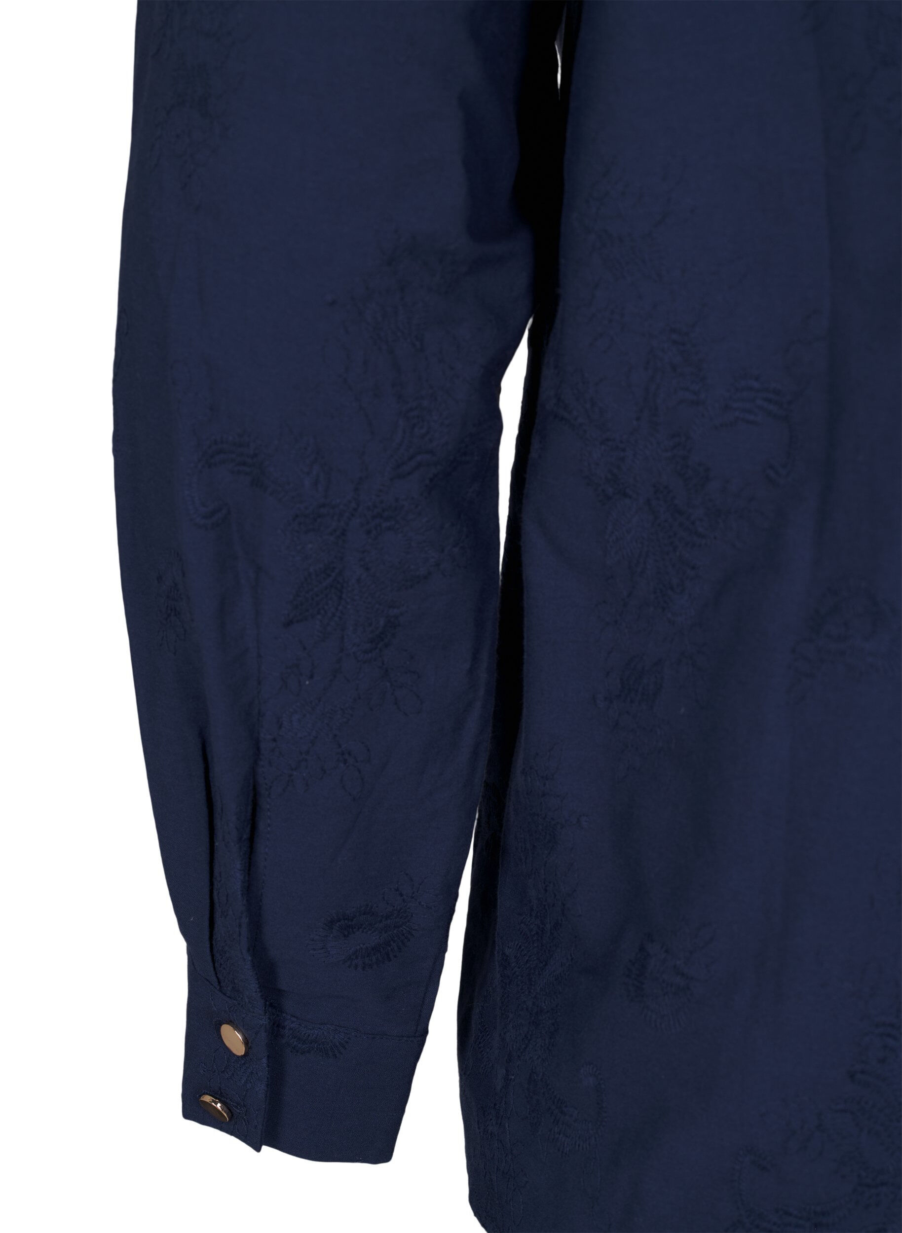 Langærmet bluse med broderi