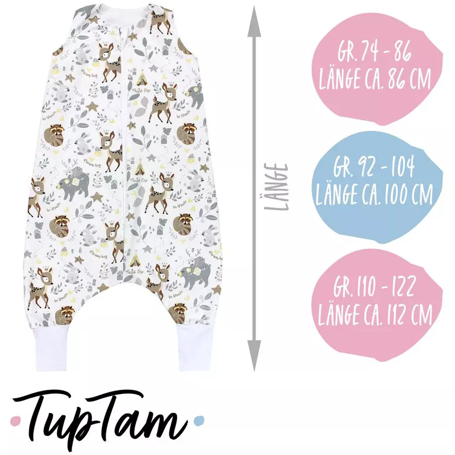 TupTam Baby Sommer Schlafsack mit Beinen ohne Ärmeln braunweiß