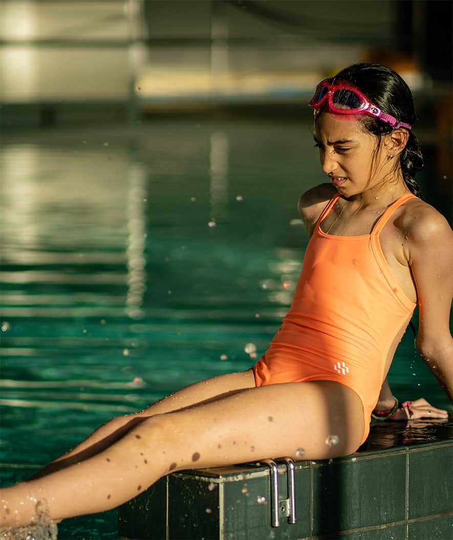 Watery badedragt til piger - Freestyler Solid - Coral