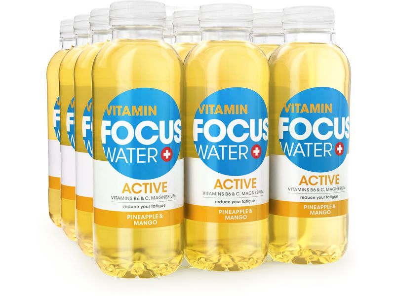 FOCUS WATER Active Ananas & Mango 12 x 0.5 l Schweizer Vitaminwasser
