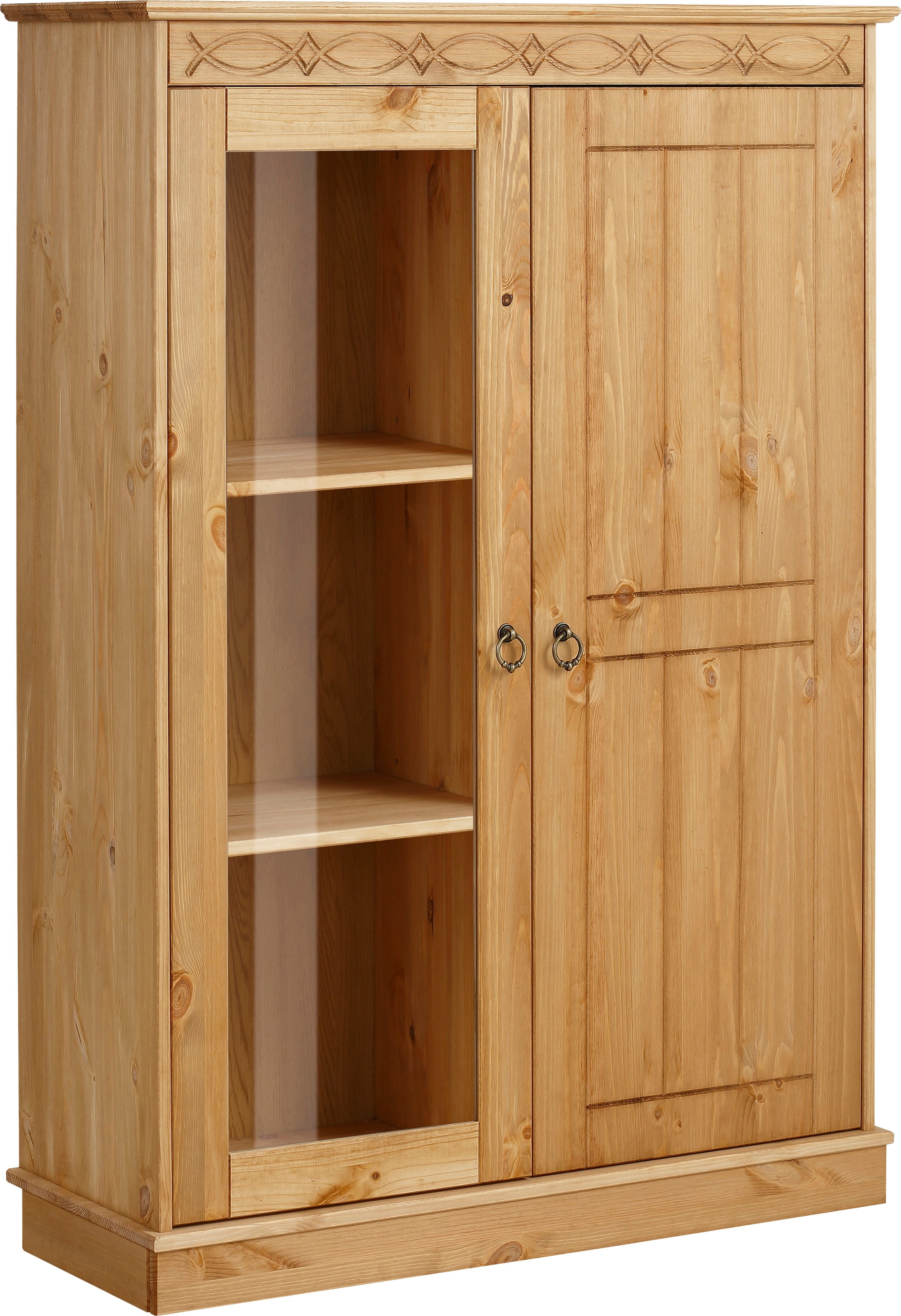 Home affaire Highboard »Indra« Vitrine, Breite 85 cm, aus massiver Kiefer