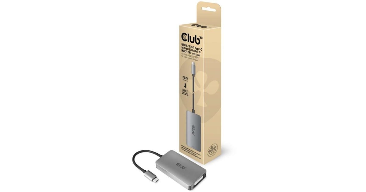 Club 3DUSB 3.2 Gen1 type-C naar DVI-D HDCP off version adapter  (Grijs/zwart)