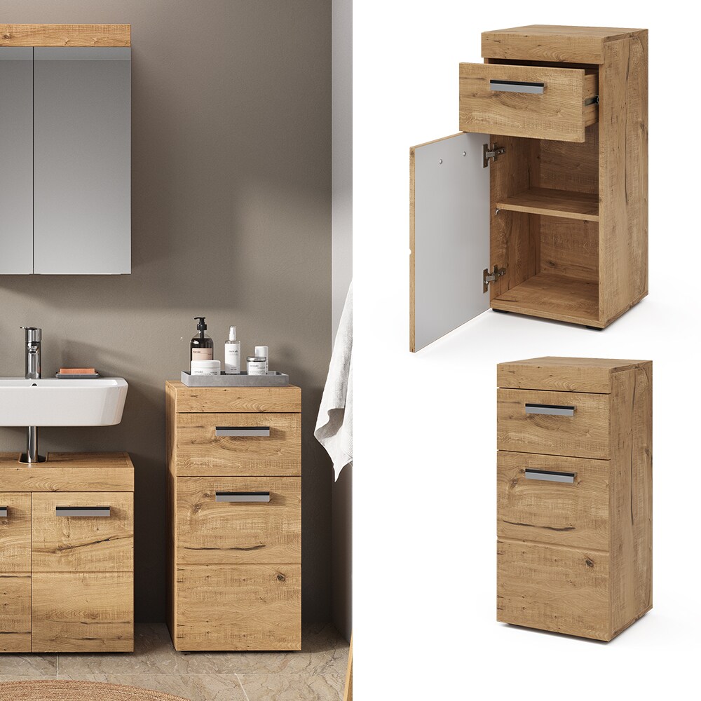 Vicco Midischrank Badschrank Badezimmerschrank Luna Schublade 2 Fächer 1 Tür