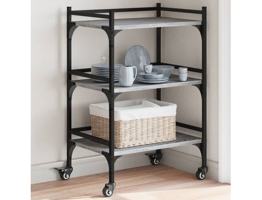 VIDAXL - Chariot de cuisine sonoma gris 50x35x75,5 cm bois d'ingénier...