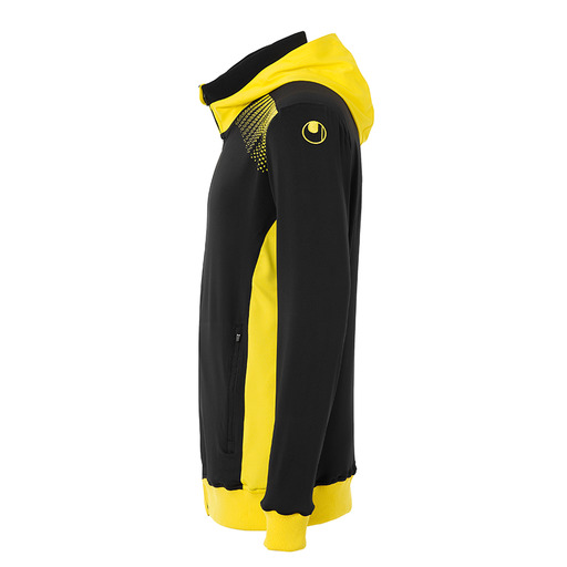 Jaqueta com capuz Goal Tec preta/amarela limão Uhlsport