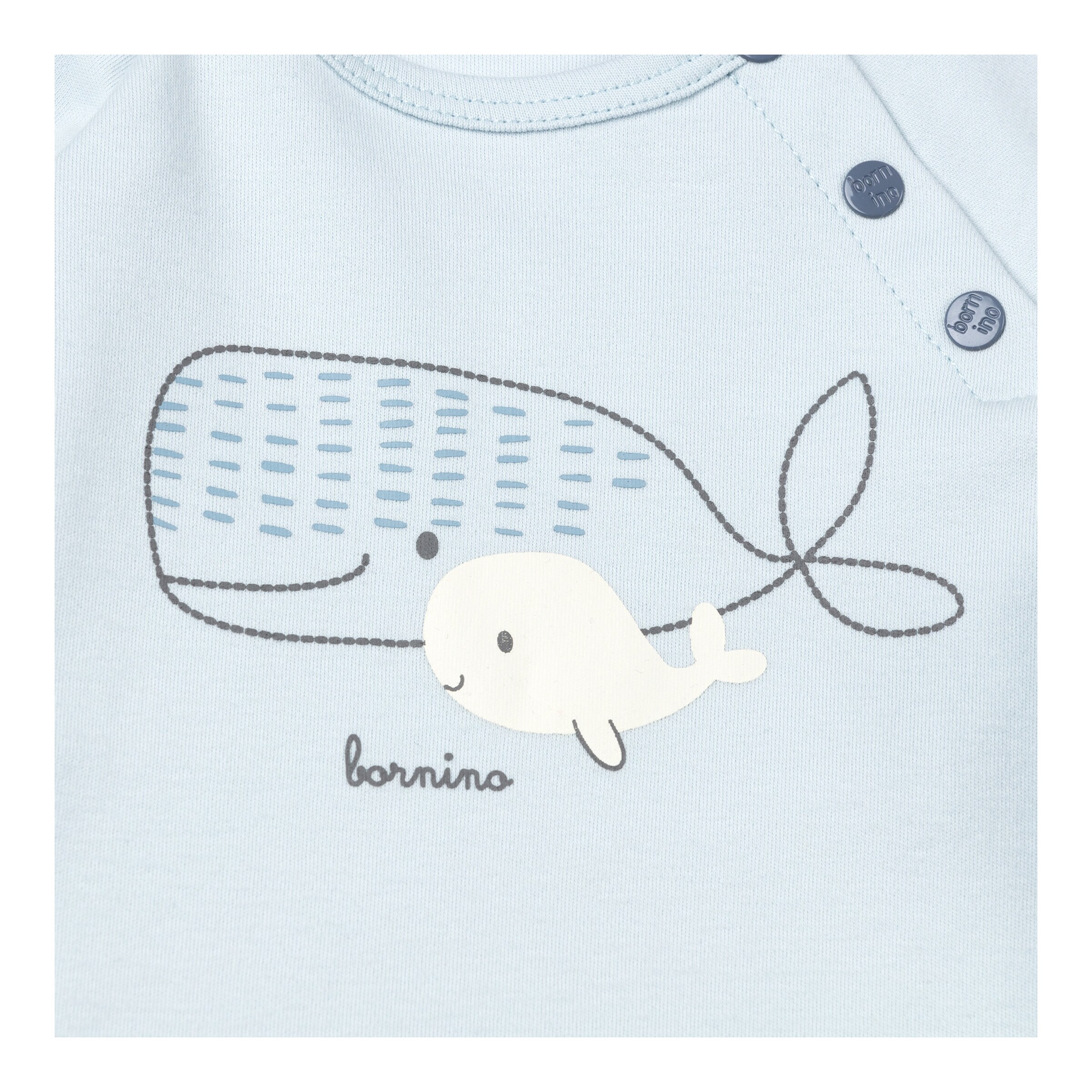 Bornino - Lieblinge Raglanshirt langarm Wale hellblau