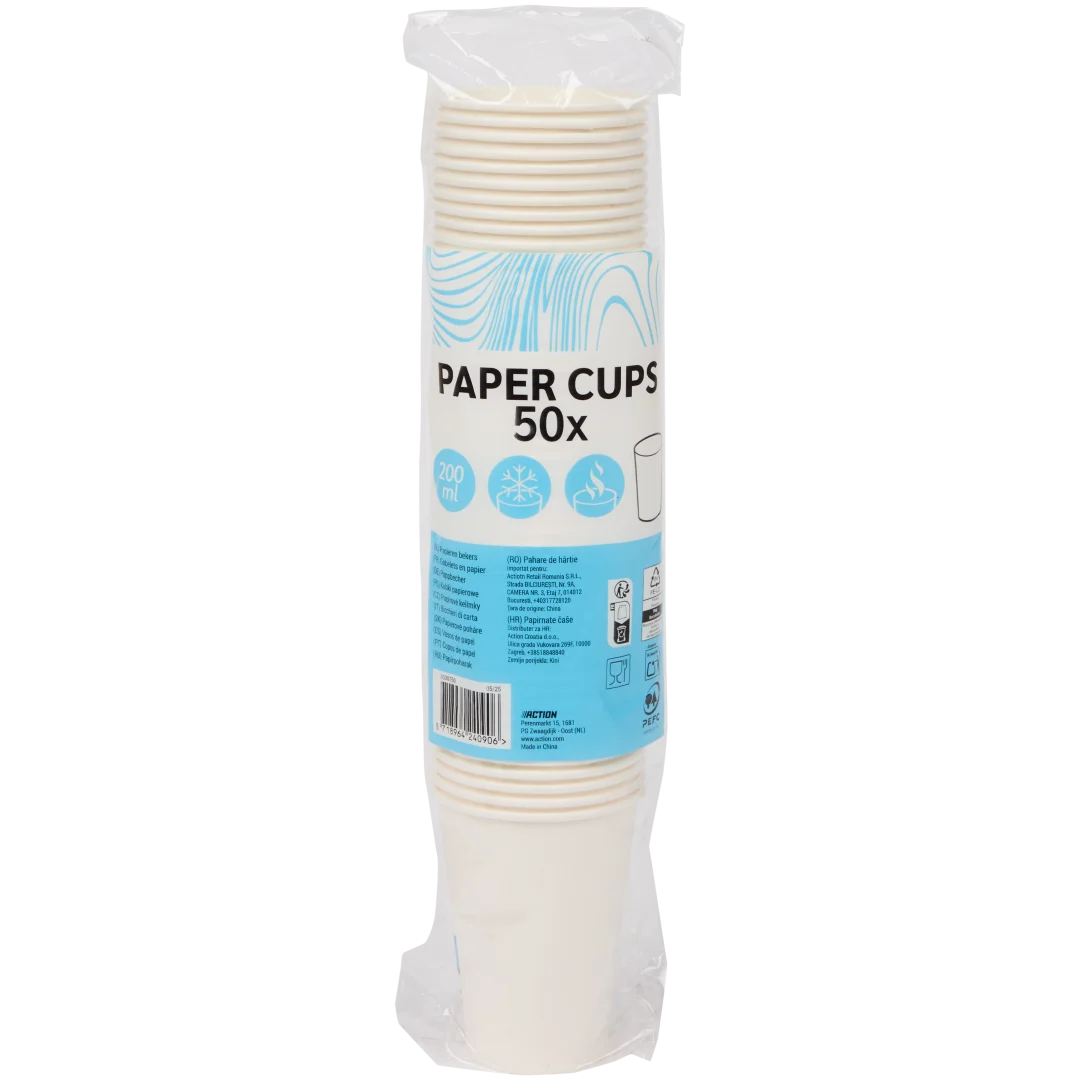 Papieren bekers 200 ml | 50 stuks