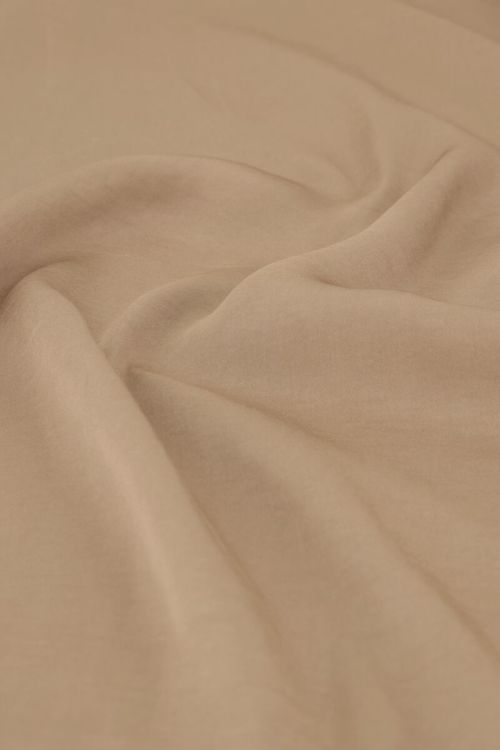Beige satijnen broek met elastieken band