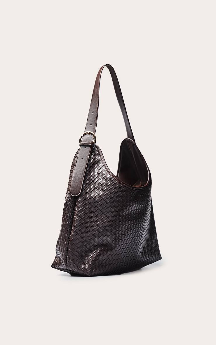 Chocolat Sac À Bandoulière En Synthétique Tressé