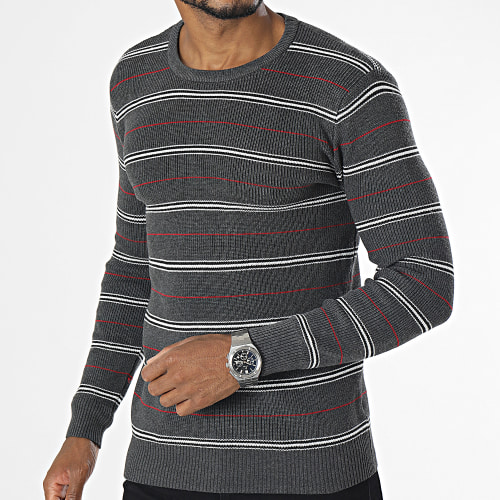 Pull A Rayures Gris Anthracite