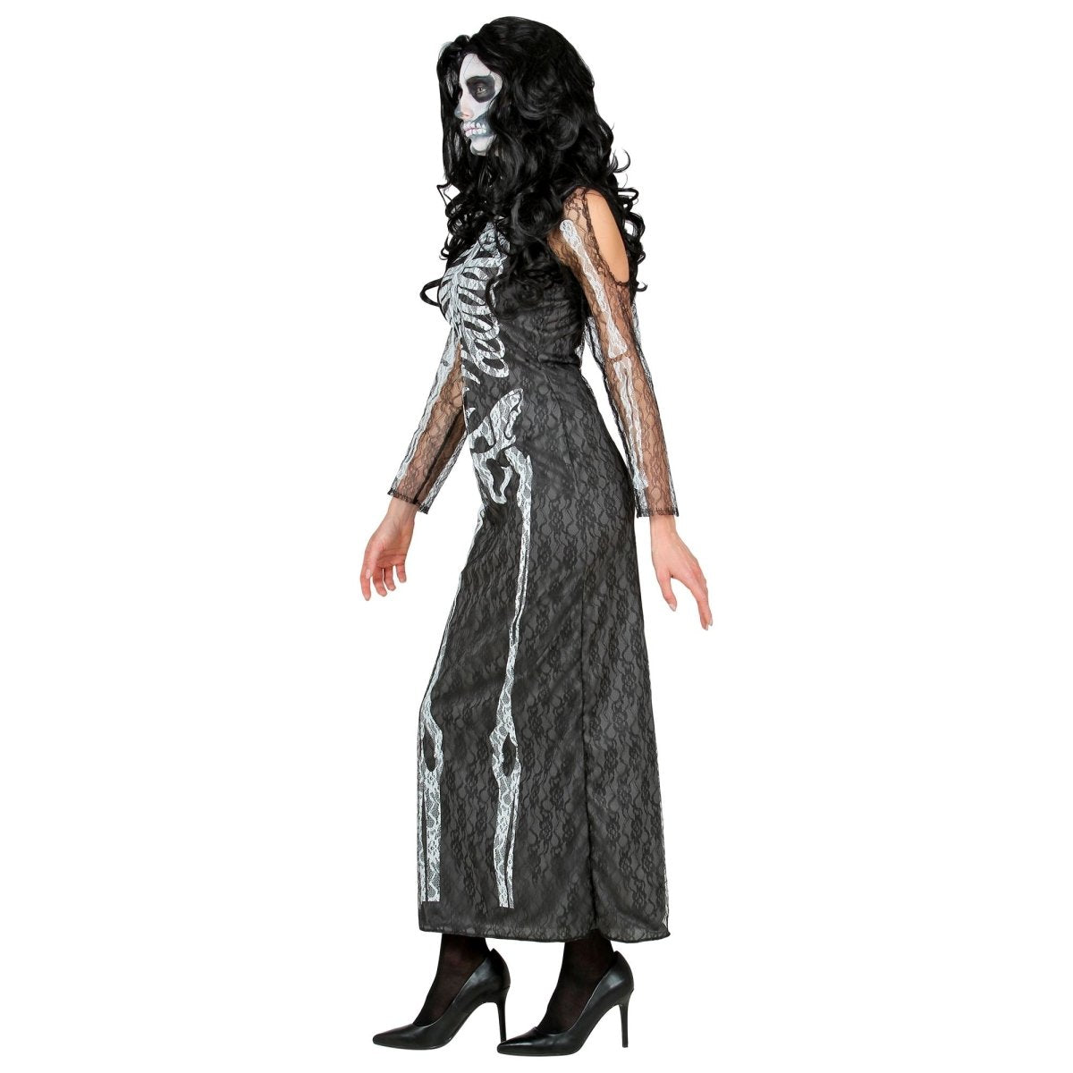 Halloween Jurk Dames Lang Skelet